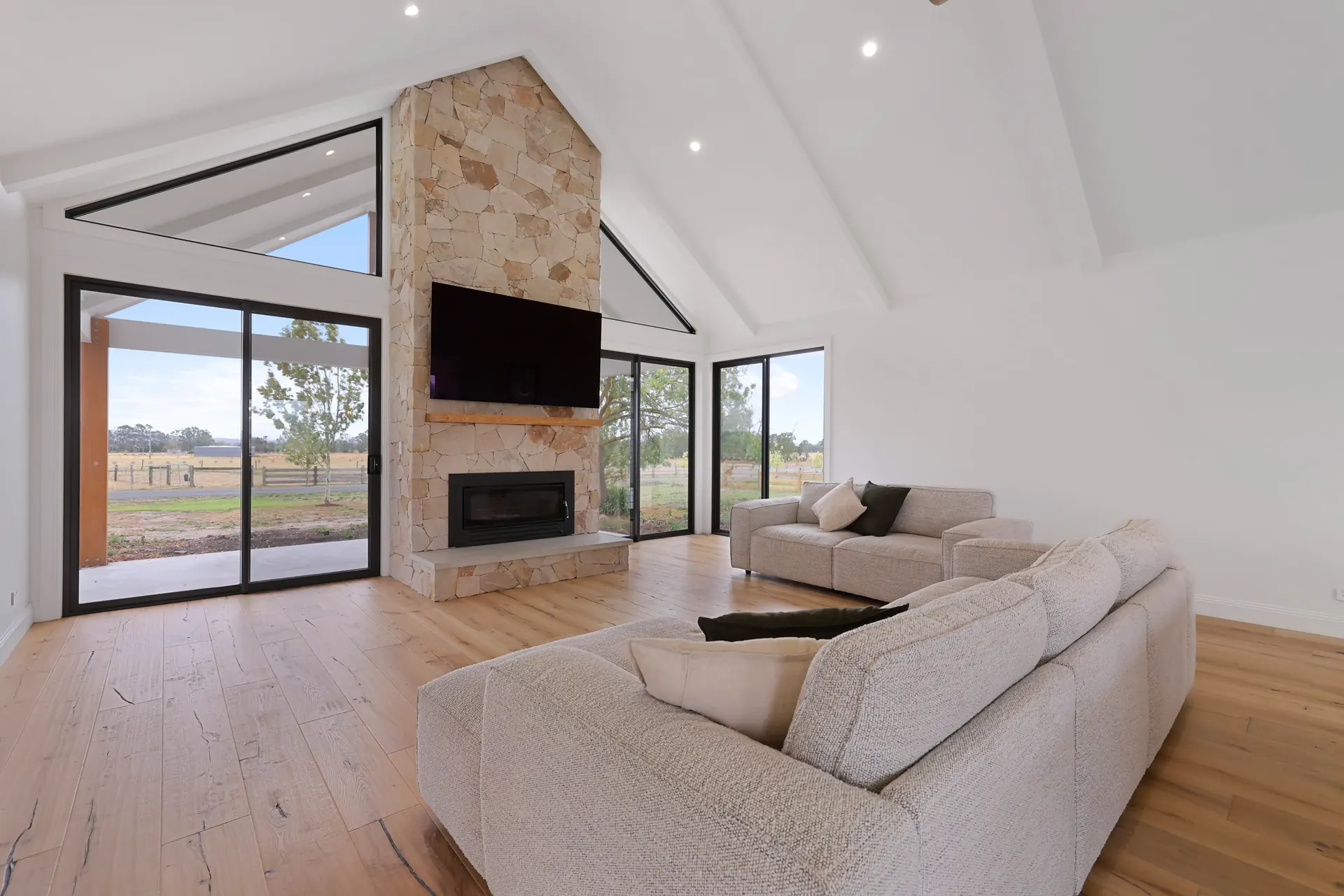 Knockdown rebuilds - The Speargrass Farmhouse living room