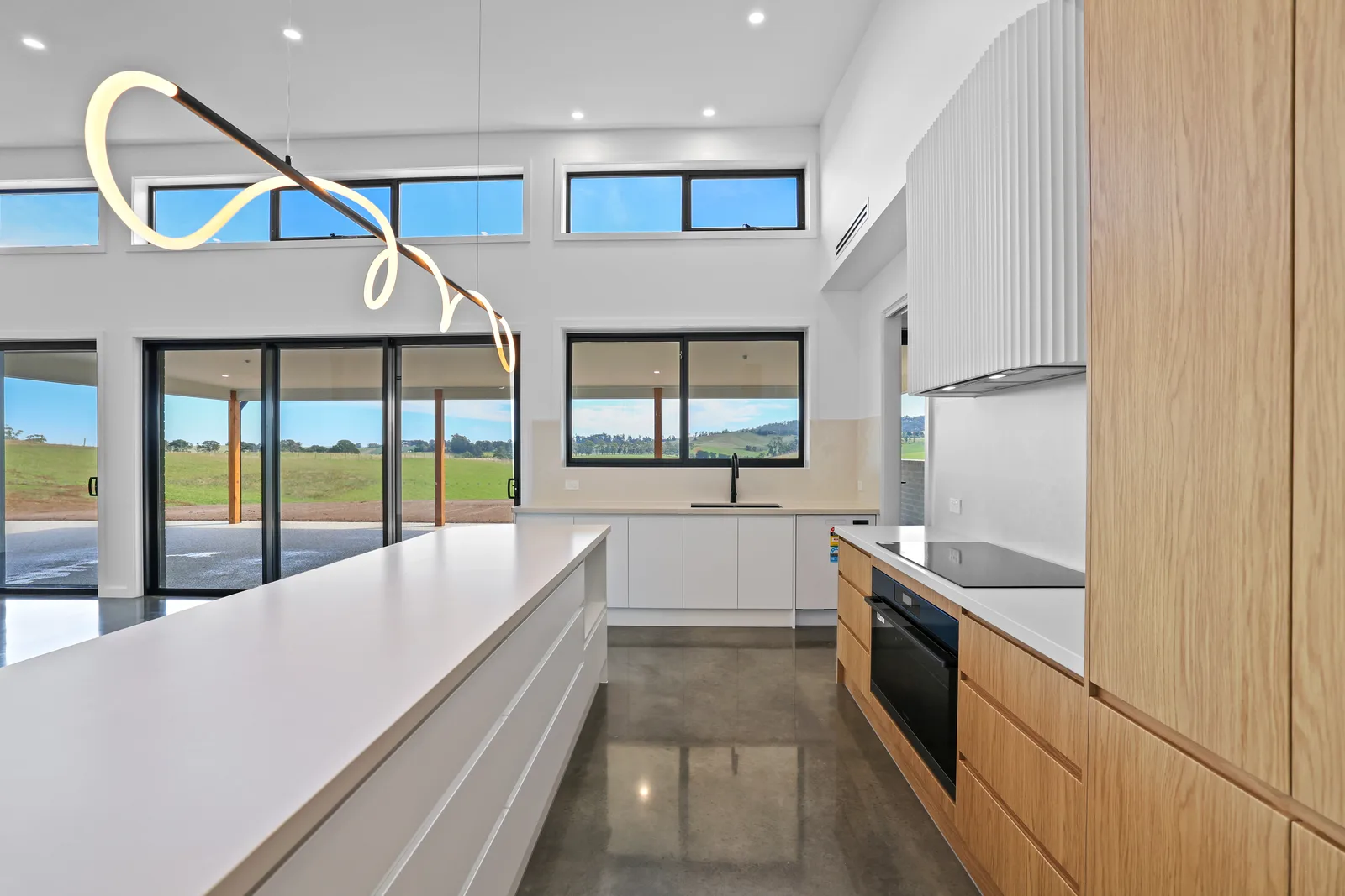 Open-plan kitchen with paddock views, Mirboo North